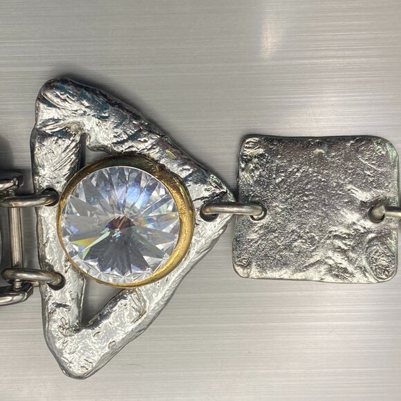 Rare Vintage J Jansen Watch Women Silver / Gold Tone Art Handmade 7.75 - 6.25" - Picture 8 of 16